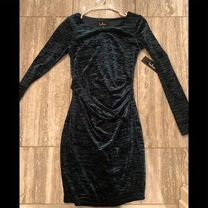 Lulus emerald green velvet dress- new with tags!